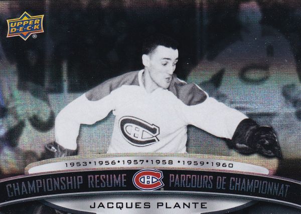 insert karta JACQUES PLANTE 22-23 Tim Hortons Legends Championship Resume číslo CR-6